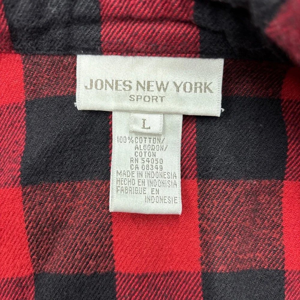 Jones New‎ York Women's Lg Red & Black Buffalo Plaid Jacket